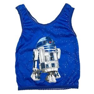 Vintage 1977 Star Wars R2D2 Underoos Tank Top Girls XS 2-4 Blue White